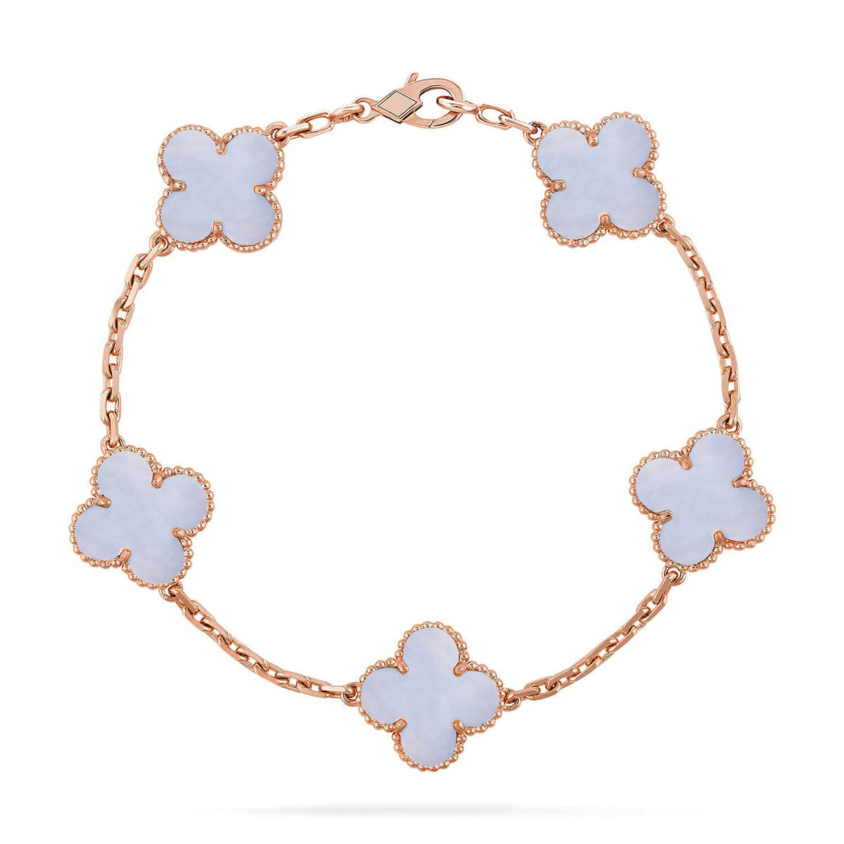 [Ornora Jewelry] CLOVER 5 MOTIF PURPLE CHALCEDONY BRACELET COLLECTION