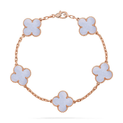 [Ornora Jewelry] CLOVER 5 MOTIF PURPLE CHALCEDONY BRACELET COLLECTION