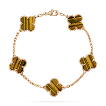[Ornora Jewelry] CLOVER 5 MOTIFS TIGER EYE BRACELET COLLECTION