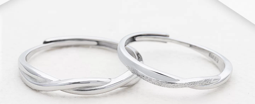 Platinum Matte Matching Rings
