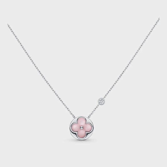 [Ornora Jewelry]SUN MOTIF PINK MOP SILVER BRACELET