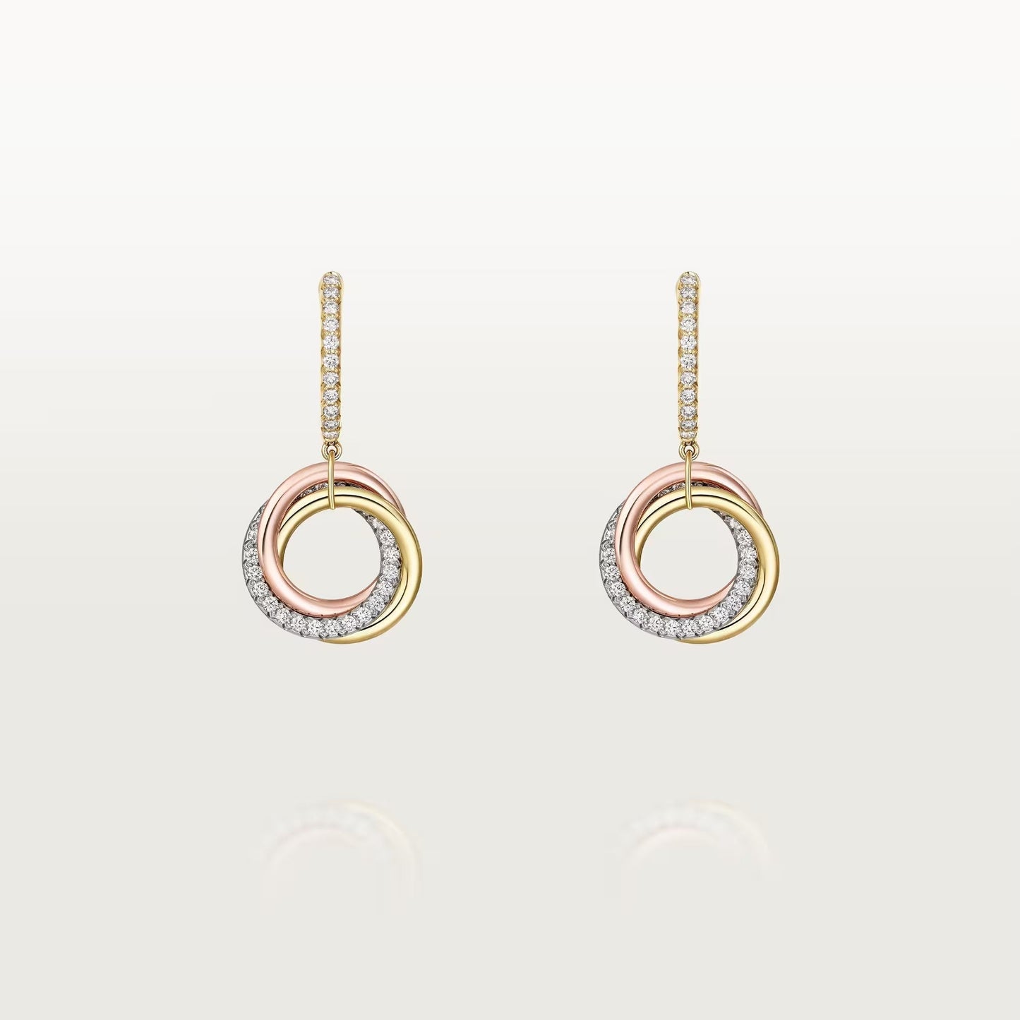[Ornora Jewelry]TRINITY HALF DIAMOND  EARRINGS