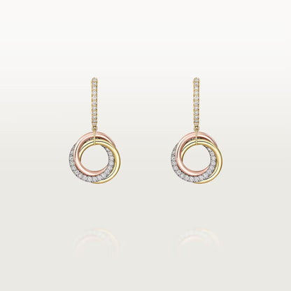 [Ornora Jewelry]TRINITY HALF DIAMOND  EARRINGS