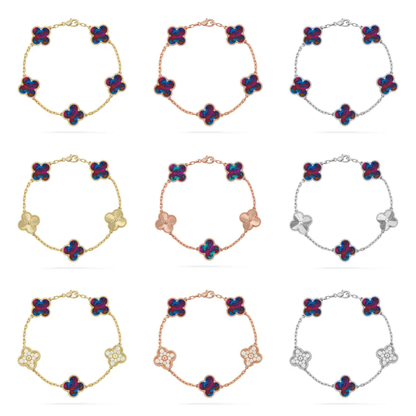 [Ornora Jewelry]CLOVER 5 MOTIF COLOR GEMSTONES BRACELET COLLECTION