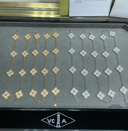 [Ornora Jewelry]CLOVER 20 MOTIFS FULL-DIAMOND NECKLACE