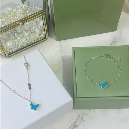 [Ornora Jewelry]BUTTERFLY TURQUOISE BUTTERFLY BRACELET SILVER