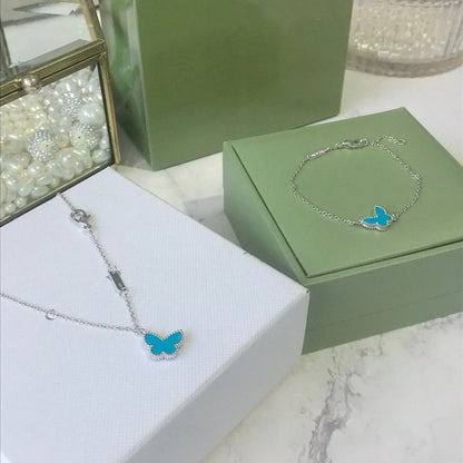 [Ornora Jewelry]BUTTERFLY TURQUOISE BUTTERFLY BRACELET SILVER