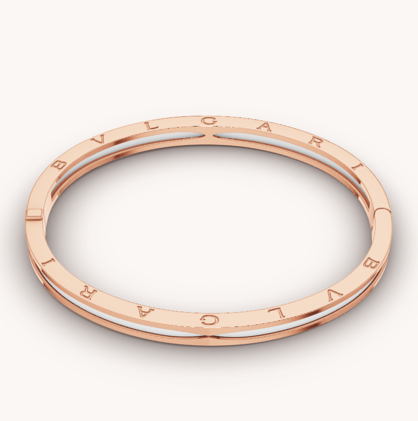[Ornora Jewelry]ZERO 1 PINK GOLD WITH WHITE CERAMIC BRACELET