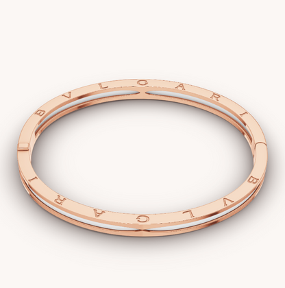 [Ornora Jewelry]ZERO 1 PINK GOLD WITH WHITE CERAMIC BRACELET