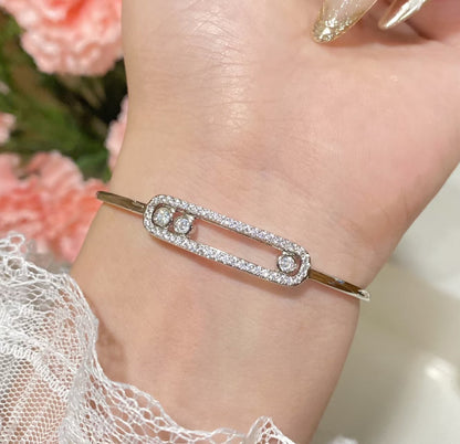 [Ornora Jewelry]Move Pavé Diamond Bangle Bracelet M