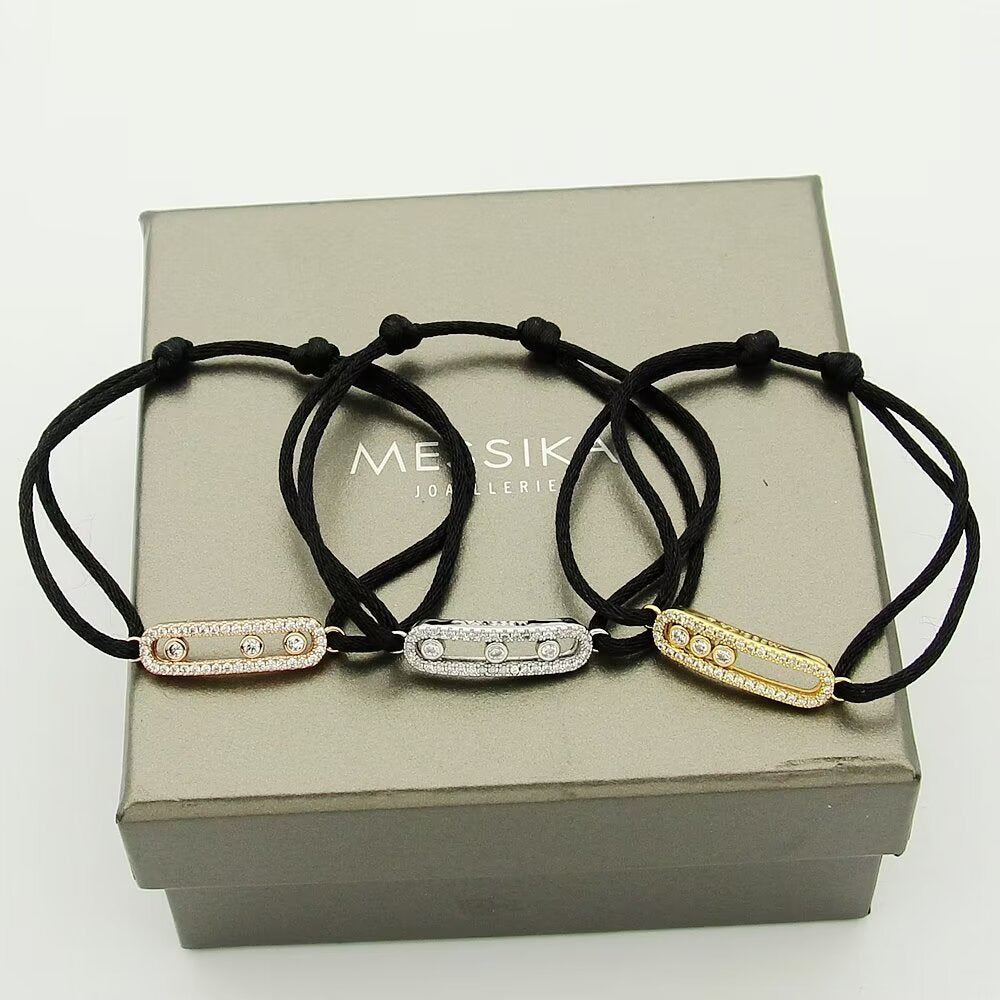 [Ornora Jewelry]MK Care(s) pink cord pavé bracelet