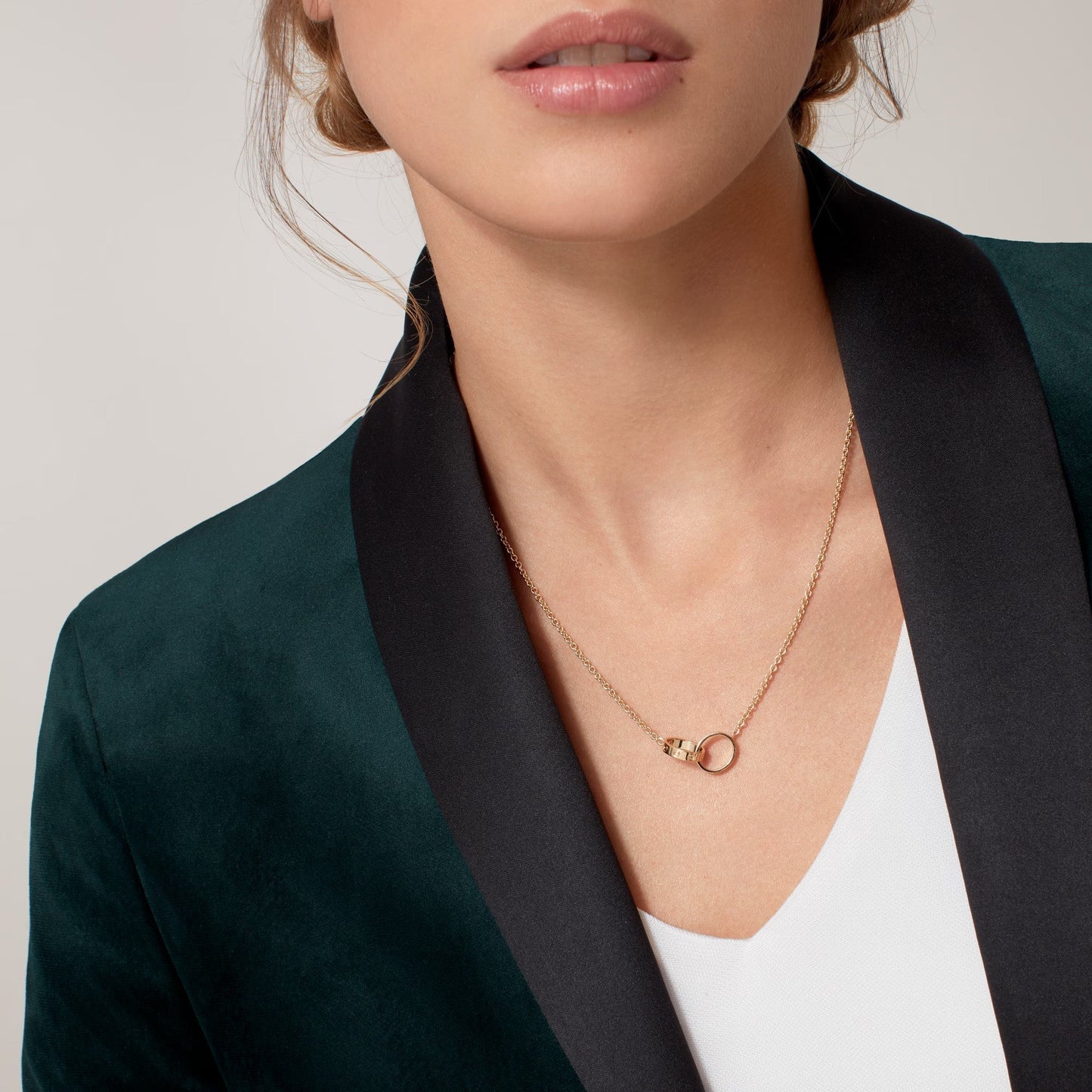 [Ornora Jewelry]LOVE DOUBLE RING NECKLACE