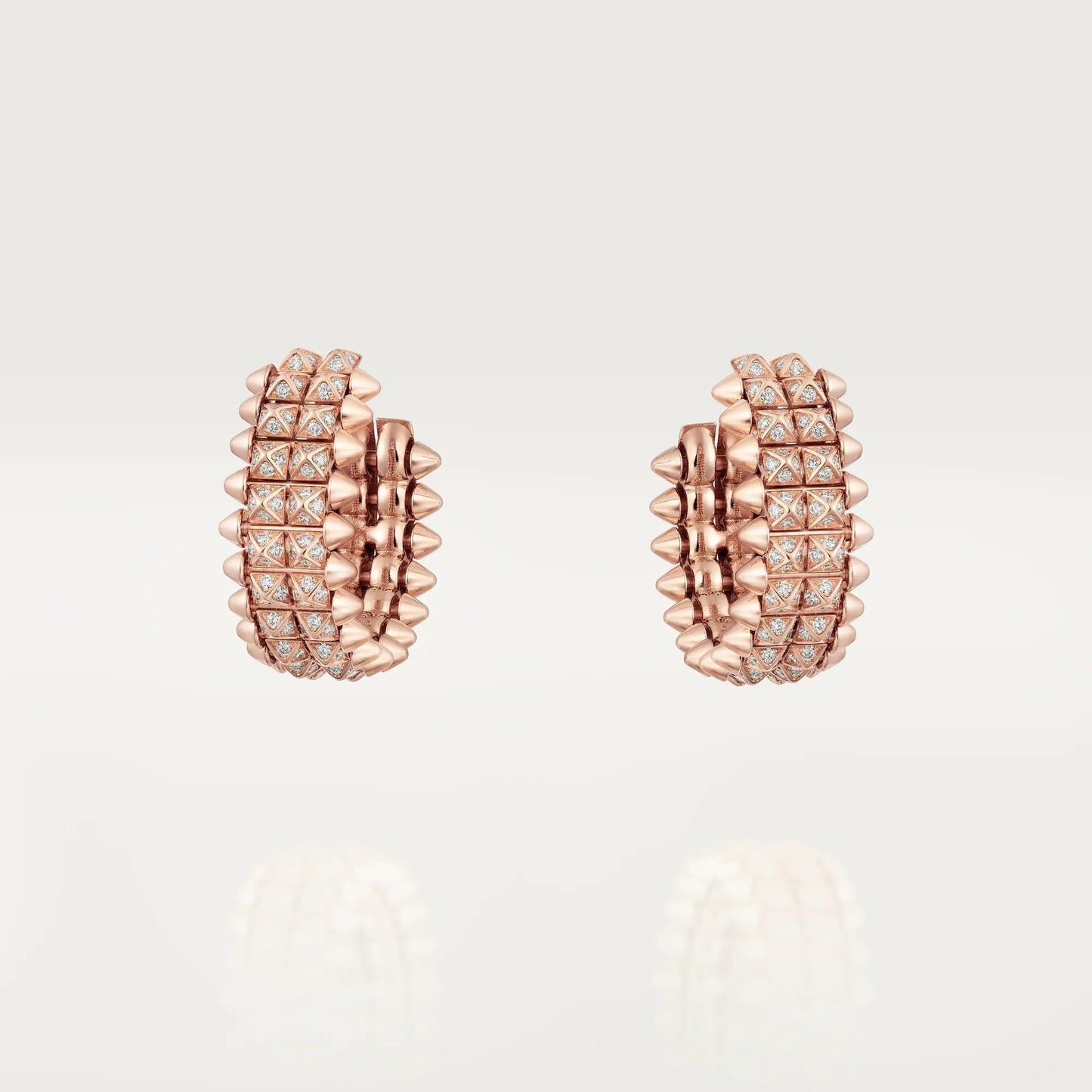 [Ornora Jewelry]CLASH 9.2MM FULL DIAMOND DOUBLE ROW EARRINGS