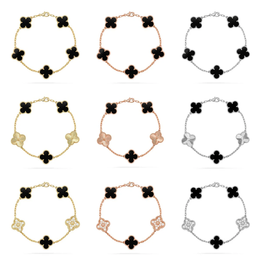 [Ornora Jewelry] CLOVER 5 MOTIF ONYXS BRACELET COLLECTION