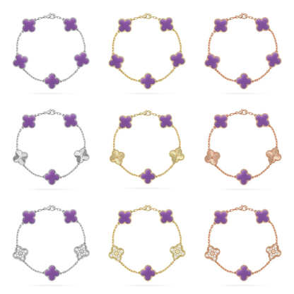 [Ornora Jewelry]CLOVER 5 MOTIF LIGHT PURPLE BRACELET COLLECTION