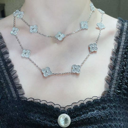 [Ornora Jewelry]CLOVER 20 MOTIFS FULL-DIAMOND NECKLACE