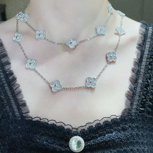 [Ornora Jewelry]CLOVER 20 MOTIFS FULL-DIAMOND NECKLACE