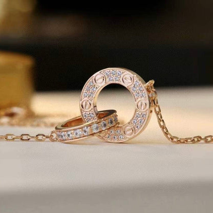 [Ornora Jewelry]LOVE  FULL DIAMOND PENDANT NECKLACE