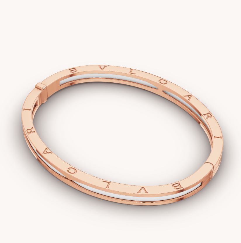 [Ornora Jewelry]ZERO 1 PINK GOLD WITH WHITE CERAMIC BRACELET