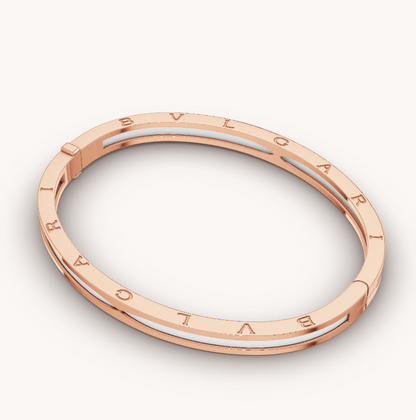 [Ornora Jewelry]ZERO 1 PINK GOLD WITH WHITE CERAMIC BRACELET