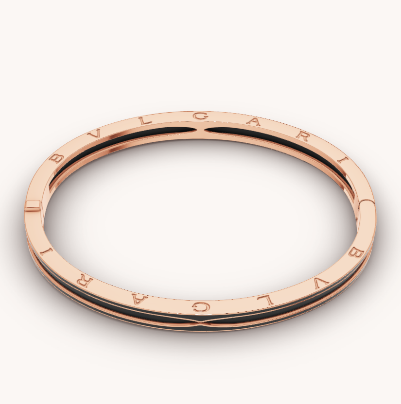 [Ornora Jewelry]ZERO 1 PINK GOLD WITH MATTE BLACK CERAMIC BRACELET