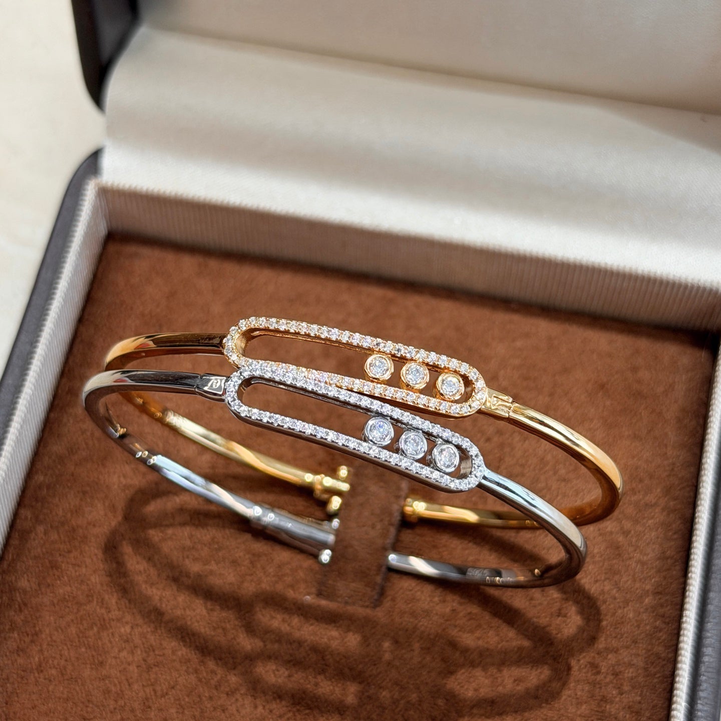 [Ornora Jewelry]Move Pavé Diamond Bangle Bracelet M
