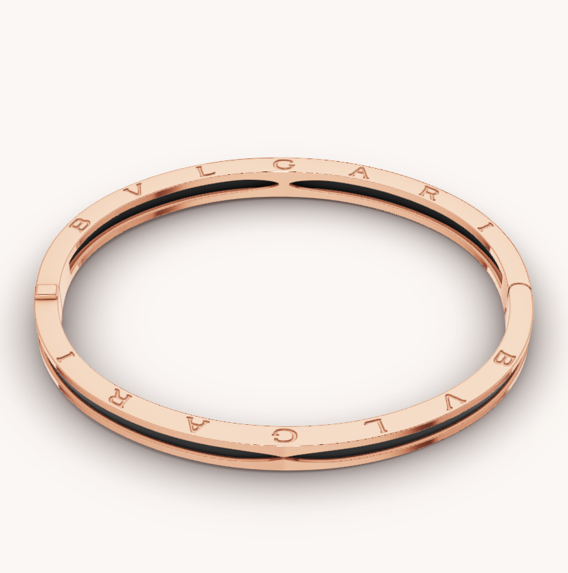 [Ornora Jewelry]ZERO 1 PINK GOLD WITH BLACK CERAMIC BRACELET