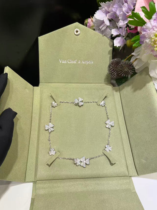 [Ornora Jewelry]CLOVER 10 MOTIFS  FULL DIAMOND NECKLACE