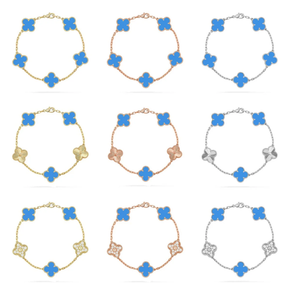[Ornora Jewelry] CLOVER 5 MOTIF BLUE AGATE BRACELET COLLECTION