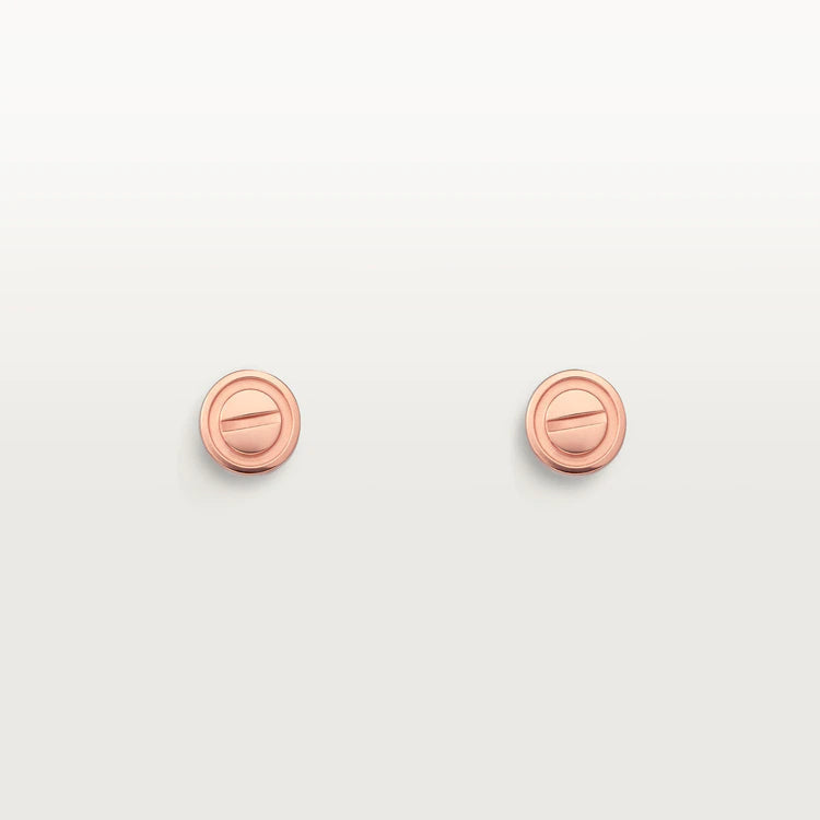 [Ornora Jewelry]LOVE EARRINGS PINK GOLD 10MM