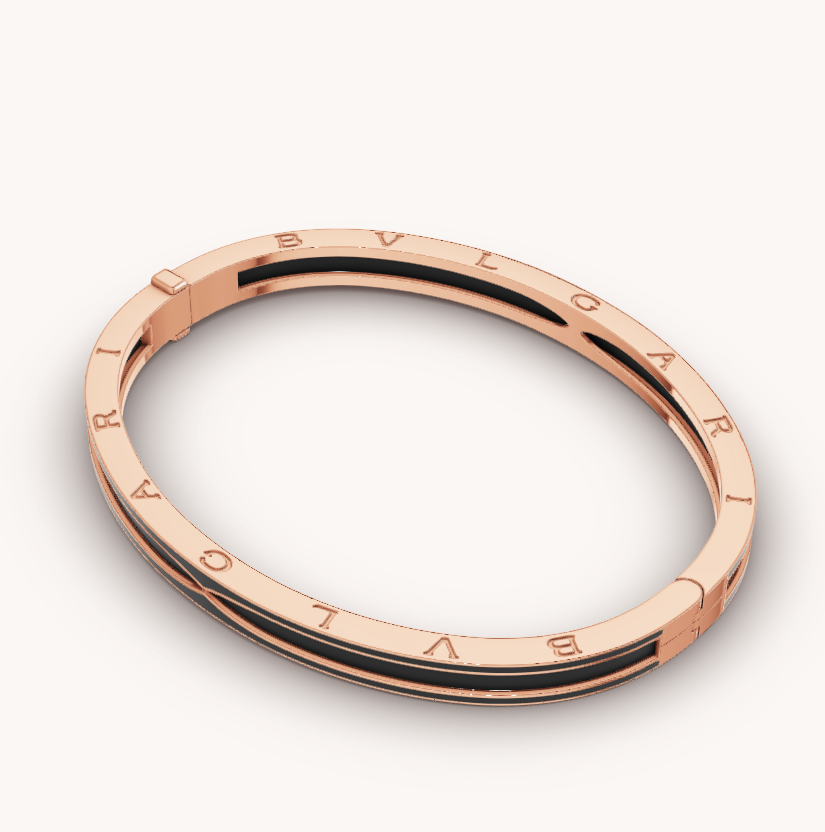 [Ornora Jewelry]ZERO 1 PINK GOLD WITH MATTE BLACK CERAMIC BRACELET