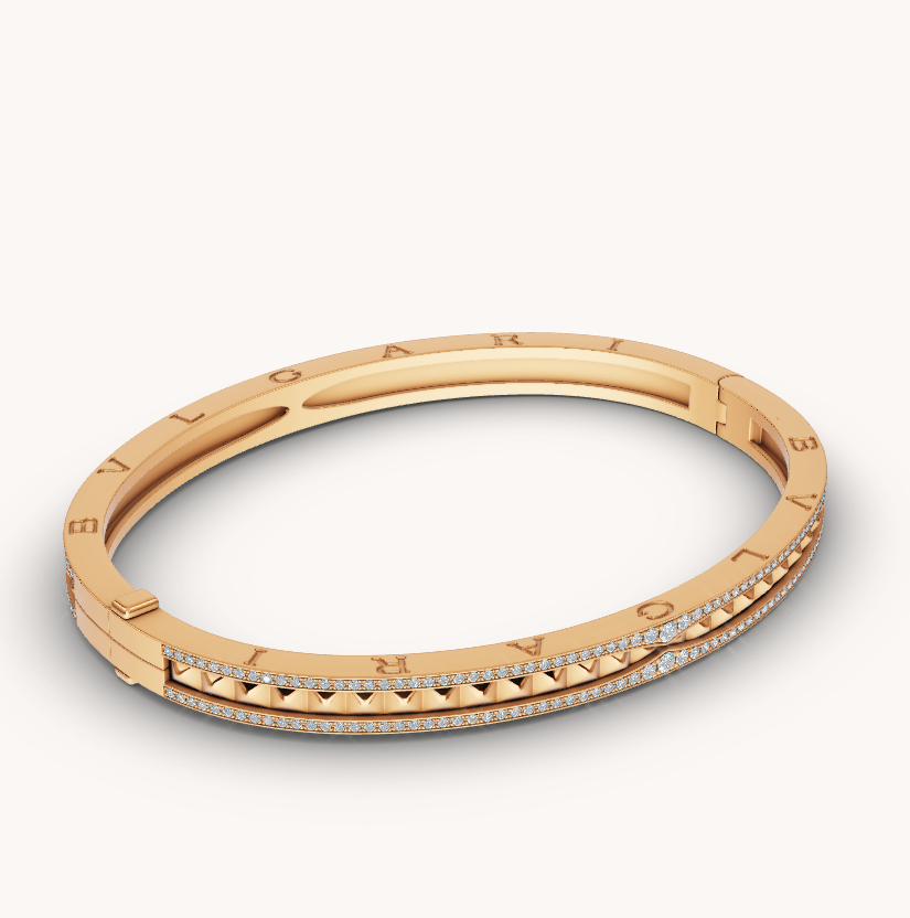 [Ornora Jewelry]ZERO 1 SPIRAL AND PAVED DIAMOND GOLD BRACELET