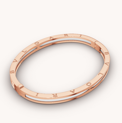 [Ornora Jewelry]ZERO 1 PINK GOLD WITH WHITE CERAMIC BRACELET