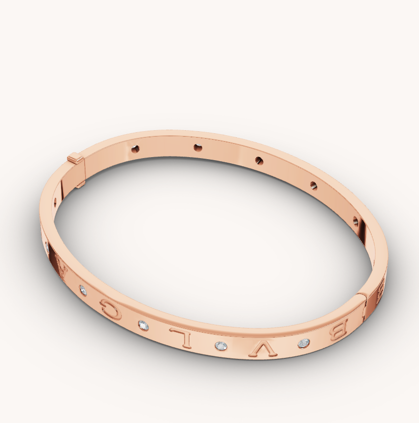 [Ornora Jewelry]ZERO 1 PINK GOLD 12 DIAMONDS BRACELET