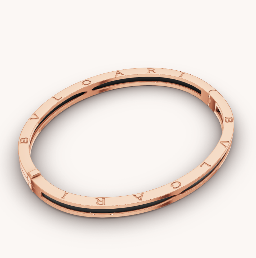 [Ornora Jewelry]ZERO 1 PINK GOLD WITH BLACK CERAMIC BRACELET