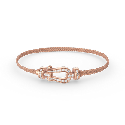 [Ornora Jewelry]FORCE SMALL HORSESHOE  DIAMOND CHAIN ROPE BRACELET