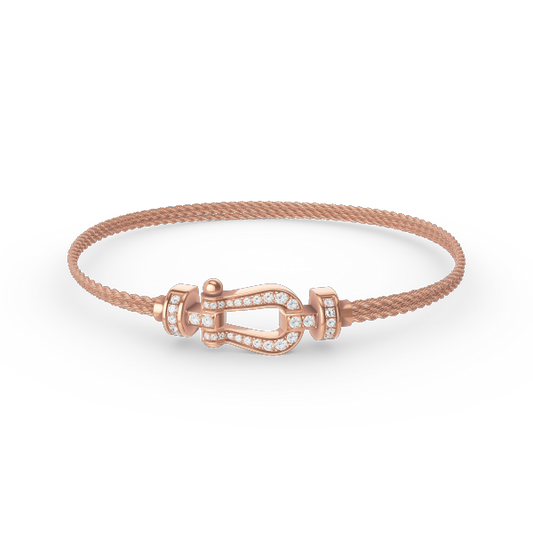 [Ornora Jewelry]FORCE SMALL HORSESHOE  DIAMOND CHAIN ROPE BRACELET