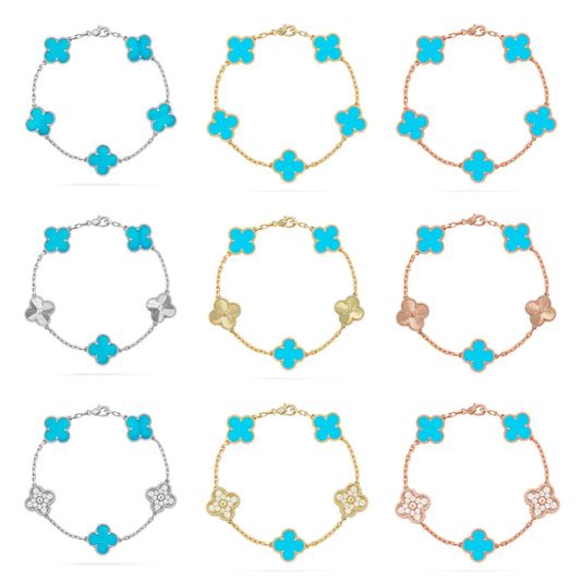 [Ornora Jewelry] CLOVER 5 MOTIF TURQUOISE BRACELET COLLECTION