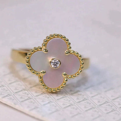 [Ornora Jewelry]CLOVER PINK MOP RING GOLD DIAMOND