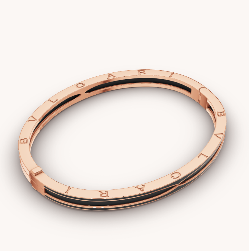 [Ornora Jewelry]ZERO 1 PINK GOLD WITH MATTE BLACK CERAMIC BRACELET