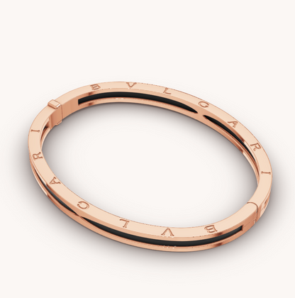 [Ornora Jewelry]ZERO 1 PINK GOLD WITH BLACK CERAMIC BRACELET