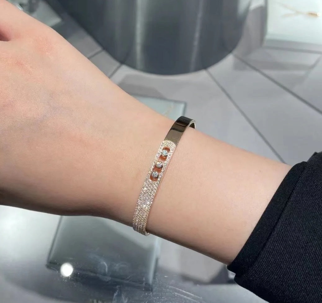 [Ornora Jewelry]Move Noa Rose Gold Pavé Diamond Bangle Bracelet