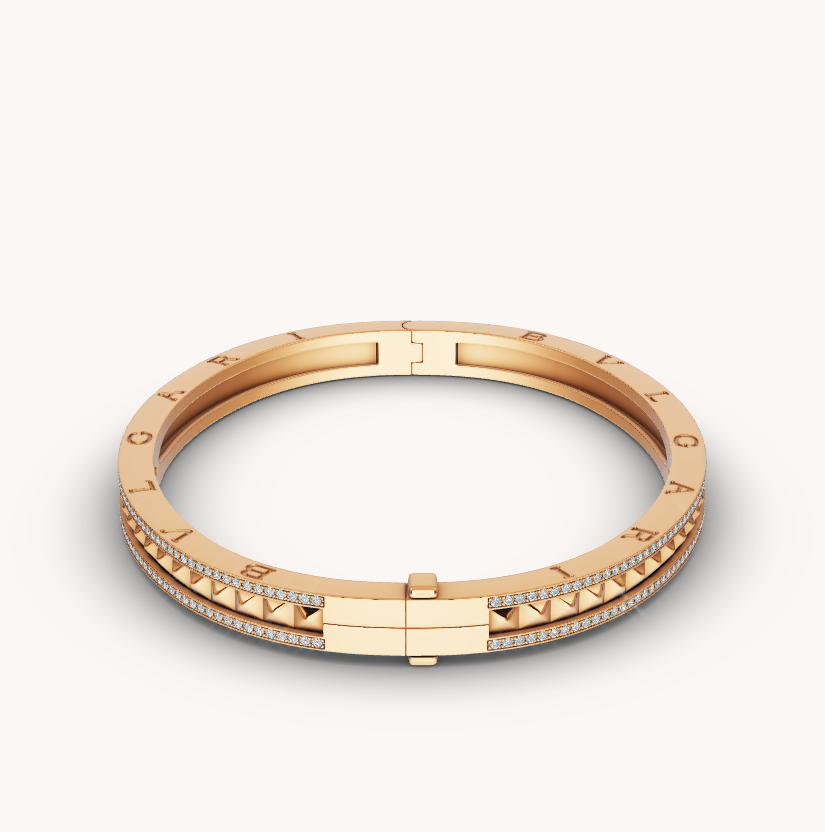 [Ornora Jewelry]ZERO 1 SPIRAL AND PAVED DIAMOND GOLD BRACELET