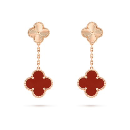 [Ornora Jewelry]CLOVER 2 MOTIF  LASER CARNELIAN EARRINGS