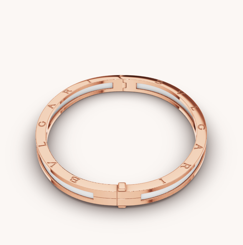 [Ornora Jewelry]ZERO 1 PINK GOLD WITH WHITE CERAMIC BRACELET