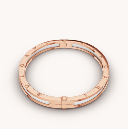 [Ornora Jewelry]ZERO 1 PINK GOLD WITH WHITE CERAMIC BRACELET