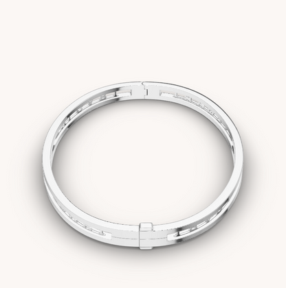 [Ornora Jewelry]ZERO 1 SPIRAL LOGO SILVER BRACELET