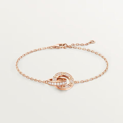 [Ornora Jewelry]LOVE DOUBLE RING FULL DIAMOND BRACELET