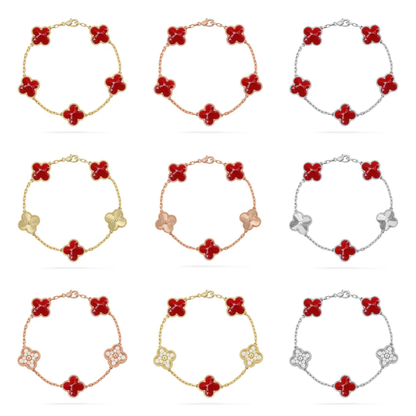 [Ornora Jewelry]CLOVER 5 MOTIF RED PATTERN BRACELET COLLECTION