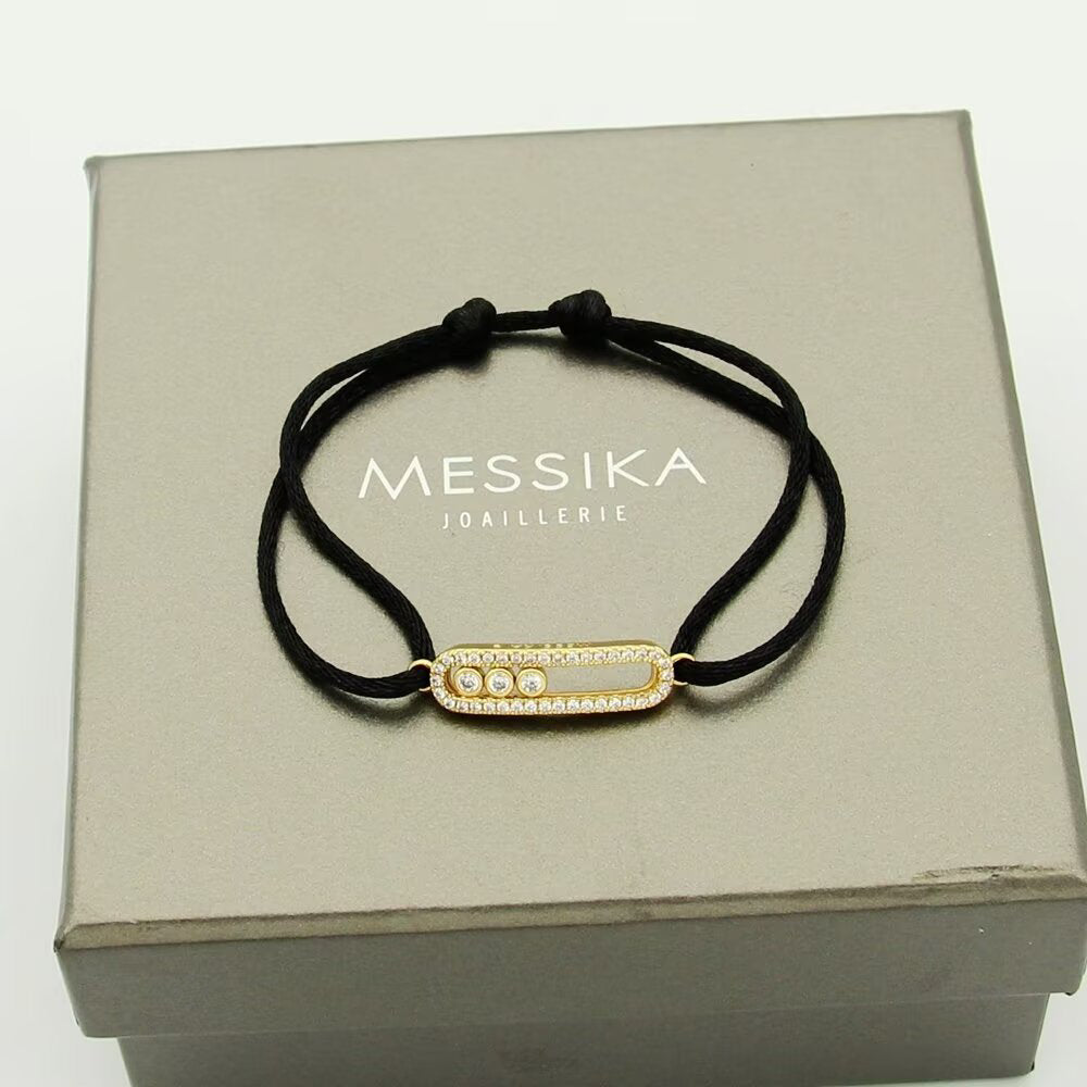 [Ornora Jewelry]MK Care(s) pink cord pavé bracelet